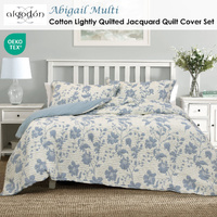 Algodon Abigail Multi Lightly Quilted Cotton Jacquard Quilt Cover Set King thumbnail