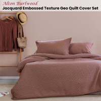 Ardor Alton Burlwood Jacquard Embossed Texture Geo Quilt Cover Set Queen thumbnail