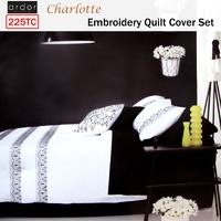Ardor Charlotte White Quilt Cover Set QUEEN thumbnail