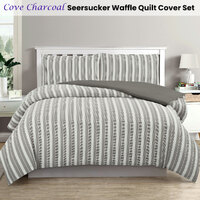 Ardor Cove Charcoal Seersucker Waffle Quilt Cover Set Queen thumbnail