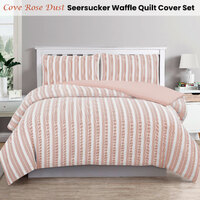 Ardor Cove Rose Dust (Similar to Peach color) Seersucker Waffle Quilt Cover Set Double thumbnail