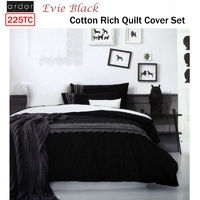 Ardor Evie Black Quilt Cover Set KING thumbnail