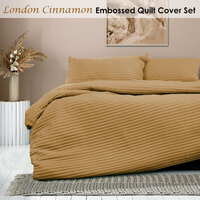 Ardor London Cinnamon Embossed Quilt Cover Set Queen thumbnail