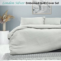 Ardor London Silver Embossed Quilt Cover Set King thumbnail