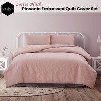 Ardor Lottie Blush Pinsonic Embossed Quilt Cover Set Queen thumbnail