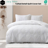 Ardor Lucy White Tufted Detail Quilt Cover Set King thumbnail