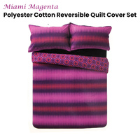 Apartmento Miami Magenta Reversible Polyester Cotton Quilt Cover Set King thumbnail