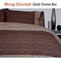 Essentially Home Living Moray Chocolate Quilt Cover Set Double thumbnail