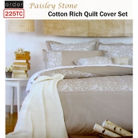 Ardor 225TC Cotton Rich Paisley Stone Quilt Cover Set Queen thumbnail
