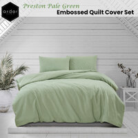 Ardor Preston Pale Green Embossed Quilt Cover Set Queen thumbnail