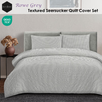Ardor Rowe Grey Textured Seersucker Quilt Cover Set King thumbnail