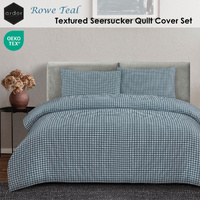 Ardor Rowe Teal Textured Seersucker Quilt Cover Set King thumbnail