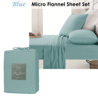 Ardor Micro Flannel Sheet Set Blue Single thumbnail