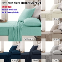 Apartmento Easy-care Micro Flannelette Sheet Set Grey Single thumbnail