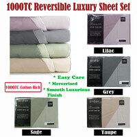 Ardor 1000TC Cotton Rich Reversible Sheet Set Sage KING thumbnail