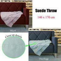 Retro Home Portsea Faux Suede Throw 140x170 cm Duckegg thumbnail