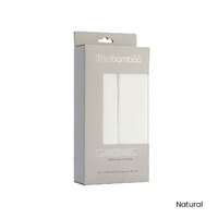 Set of 2 Little Bamboo Jersey Fitted Sheet Bassinet Size Natural thumbnail