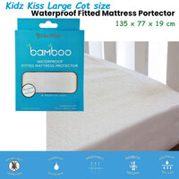 Waterproof Fitted Mattress Protector Large Cot Size 135x77x19cm thumbnail