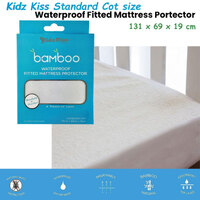 Waterproof Fitted Mattress Protector Standard Cot Size 131x69x19cm thumbnail