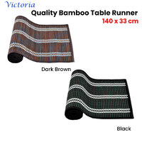 Victoria Bamboo Table Runner 140 x 33cm Black Silver thumbnail