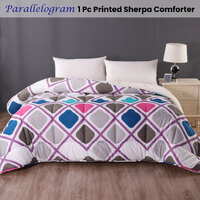 Ramesses Square 1 Pc Printed Sherpa Comforter Queen thumbnail
