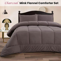 Ramesses Charcoal 3- Piece Mink Flannel Comforter Set Double thumbnail