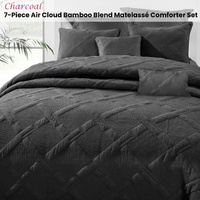 Ramesses Charcoal 7- Piece Air Cloud Bamboo Blend Matelasse Comfort Set Queen thumbnail