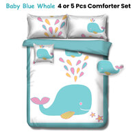 Ramesses Baby Blue Whale Kids Advventure 4 Pcs Comforter Set Single thumbnail
