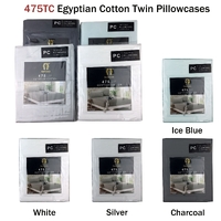 Ramesses 475TC Egyptian Cotton Twin Standard Pillowcases White thumbnail