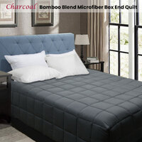 Shangri La Bamboo Blend Microfiber Box End Quilt Charcoal Single thumbnail