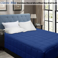 Shangri La Bamboo Blend Microfiber Box End Quilt Classic Blue Single thumbnail
