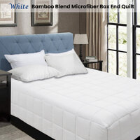 Shangri La Bamboo Blend Microfiber Box End Quilt White Queen thumbnail