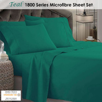 Shangri La 1800 Series Microfibre Sheet Set Teal Queen thumbnail