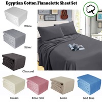 Ramesses Egyptian Cotton Flannel Sheet Set Charcoal Single thumbnail
