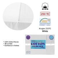 Kingtex 250TC Cotton Percale Sheet Set King White thumbnail