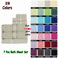 Kingtex 550gsm Cotton 7 Pce Bath Sheet Set Aqua thumbnail