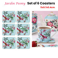 Set of 6 Jardin Peony Coasters 11x9.7x0.4cm thumbnail