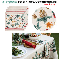 Ladelle Set of 4 Evergreen 100% Cotton Napkins 45 x 45 cm thumbnail