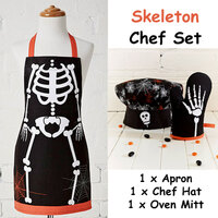 Cubby House Kids Set of 3 Skeleton Halloween Children Kids Kitchen Chef Set thumbnail