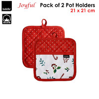 Ladelle Joyful Red Set of 2 Pot Holders 21 x 21 cm thumbnail