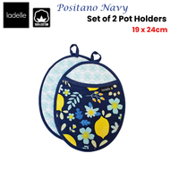 Ladelle Positano Navy Set of 2 Pot Holders 19 x 24 cm thumbnail