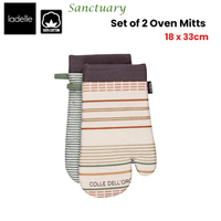 Ladelle Sanctuary Cream Set of 2 Oven Mitts 18 x 33 cm thumbnail