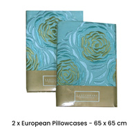 Canterbury Pair of Amarante Teal European Pillowcases 65 x 65 cm thumbnail