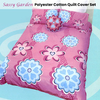 Sassy Garden Pink Quilt Cover Set Double thumbnail