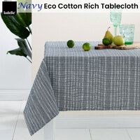 Ladelle Navy Eco Cotton Rich Tablecloth 150 x 265 cm thumbnail
