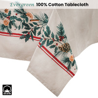 Ladelle 100% Cotton Evergreen Festive Christmas Holiday Tablecloth 150 x 300 cm thumbnail