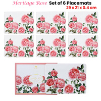 Ashdene Set of 6 Heritage Rose Table Placemats 29x21x0.4 cm thumbnail