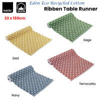 Ladelle Eden Ribbed Eco Recycled Cotton Table Runner 33 x 150 cm Zest thumbnail