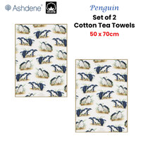 Set of 2 Birds of Australia Kitchen Tea Towels Penguin 50 x 70 cm thumbnail