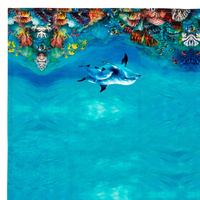 Ashdene Set of 2 Playful Dolphins Cotton Kitchen Tea Towels 50 x 70 cm Reef Exploring thumbnail